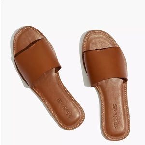 Madewell The Boardwalk Post Slide Sandal in Leather